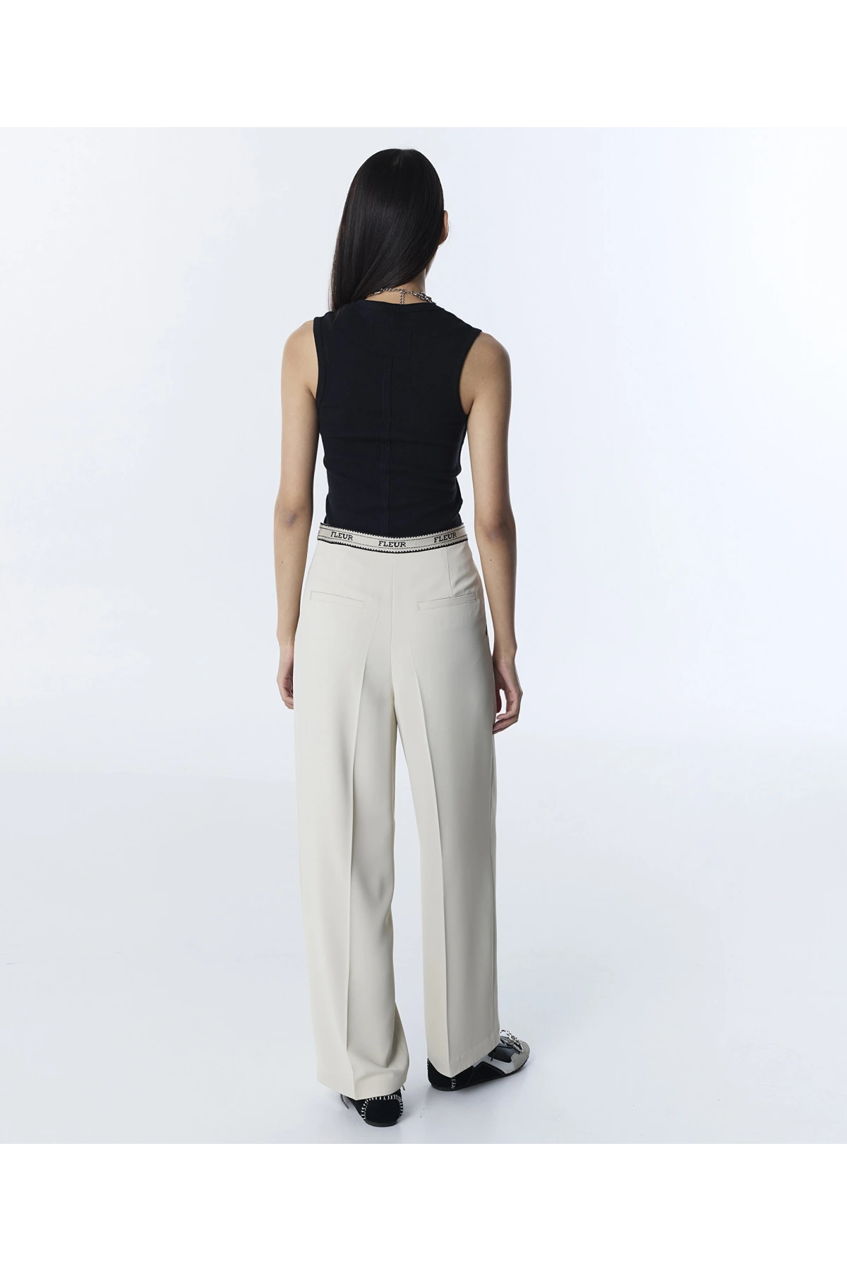 Twist Slogan Wide Leg Pantolon TS1260003139