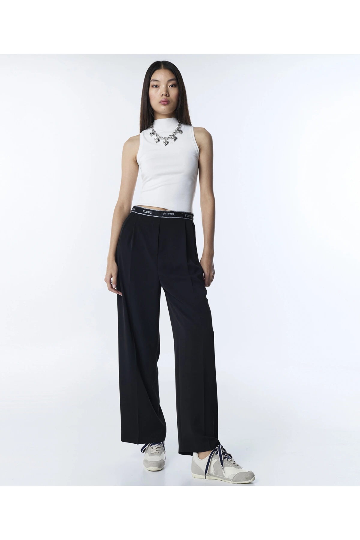 Twist Slogan Wide Leg Pantolon TS1260003139