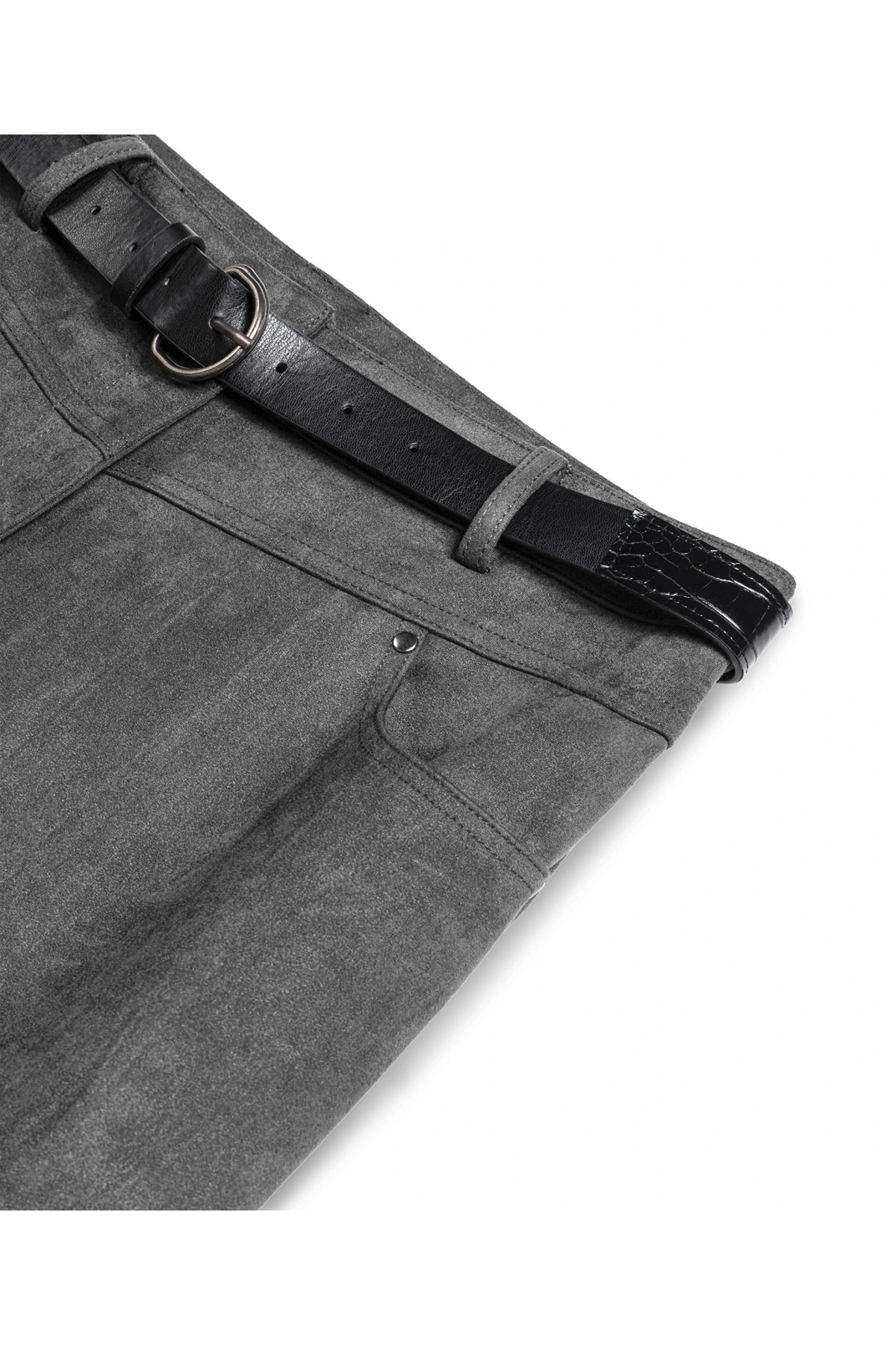 Twist Süet Görünümlü Kemerli Pantolon TW6250003201