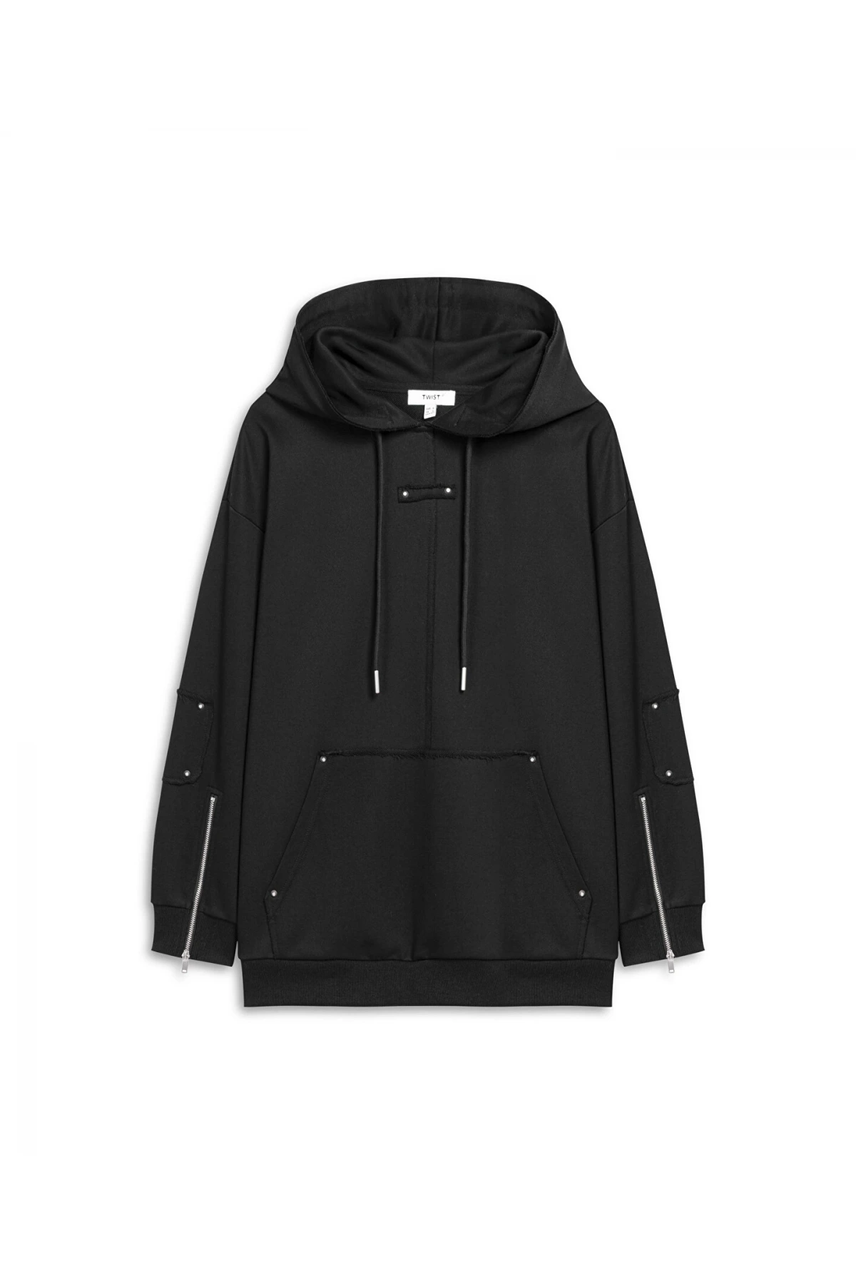 Twist Trok Baskılı Kadın Siyah Sweatshirt TW6250091042