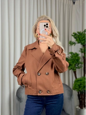 Ekol Çift Düğme Mini Kot Ceket 06014