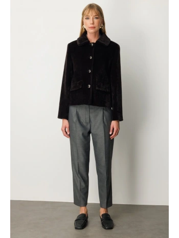 Ekol Düğmeli Peluş Manto 06025