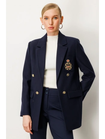 Ekol Önü Armalı Kapak Cepli Kaşe Ceket 05071