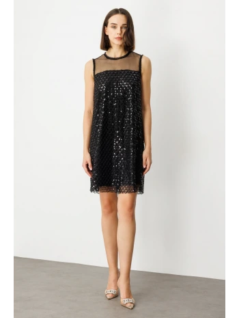 Ekol Pul Payetli Midi Boy Elbise 05206