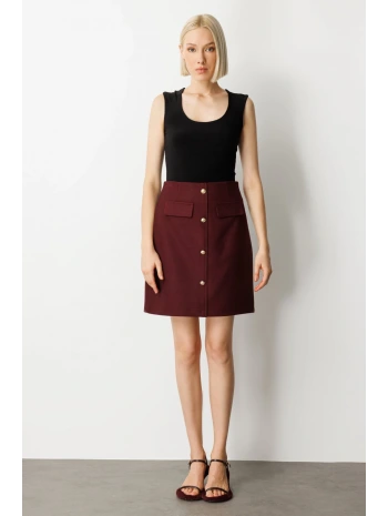 Ekol Süs Düğmeli Mini Kaşe Etek 02001