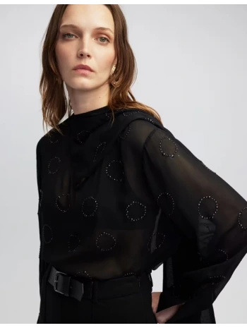 İpekyol Hotfix Baskılı Şifon Bluz IW6250006051