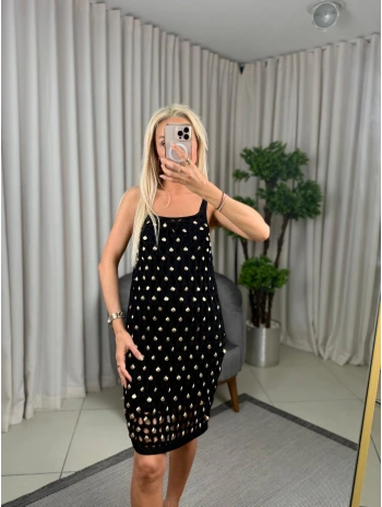 Join Us El İşi İstiridyeli Triko Astarlı Mini Elbise 2025S032