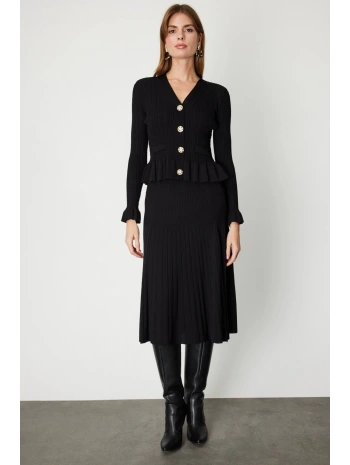 On Fashion Astarlı Midi Triko Etek 69201