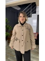 Nure Tekstil Reglan İşlemeli Cepli Trençkot 1005