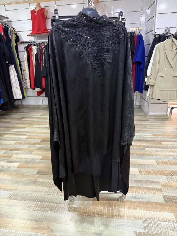 my312 Önü Payetli Pelerinli Takım 25S1402 Siyah