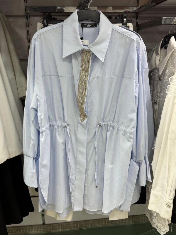 my312 Önü Taşlı Tunik 25S8600 Mavi