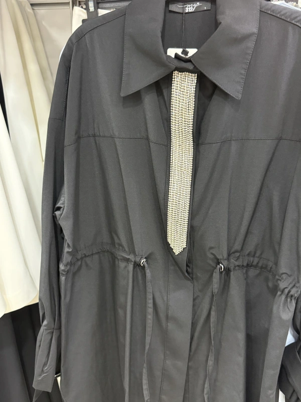 my312 Önü Taşlı Tunik 25S8600 Siyah