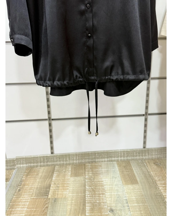 Ahsen Pul İşlemeli Saten Gömlek 25YGMK2501