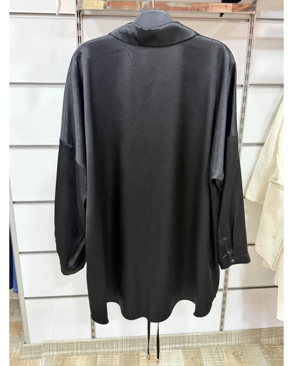 Ahsen Pul İşlemeli Saten Gömlek 25YGMK2501