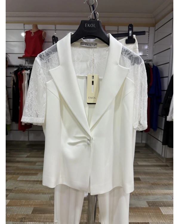 Ekol Dantel Detaylı Ceket 04042