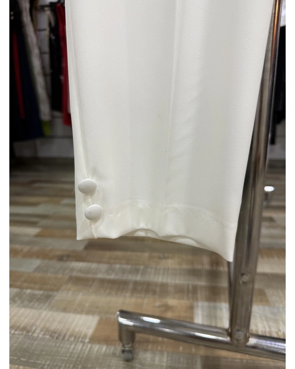 Ekol Paçası Düğme Detaylı Cepsiz Pantolon 04044