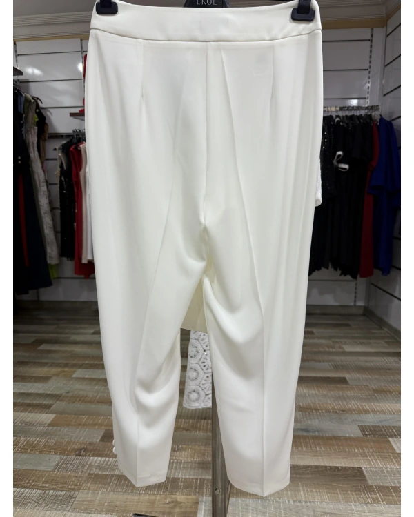 Ekol Paçası Düğme Detaylı Cepsiz Pantolon 04044