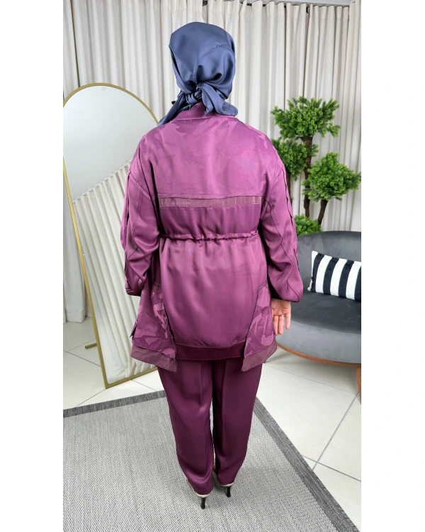 Ghisa Kendinden Desenli Ceket Takım 26KGSTKM3151