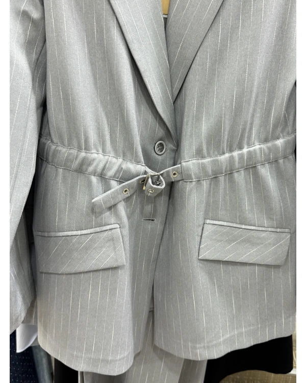 Milestone Çizgili Beli Kemerli Takım 687