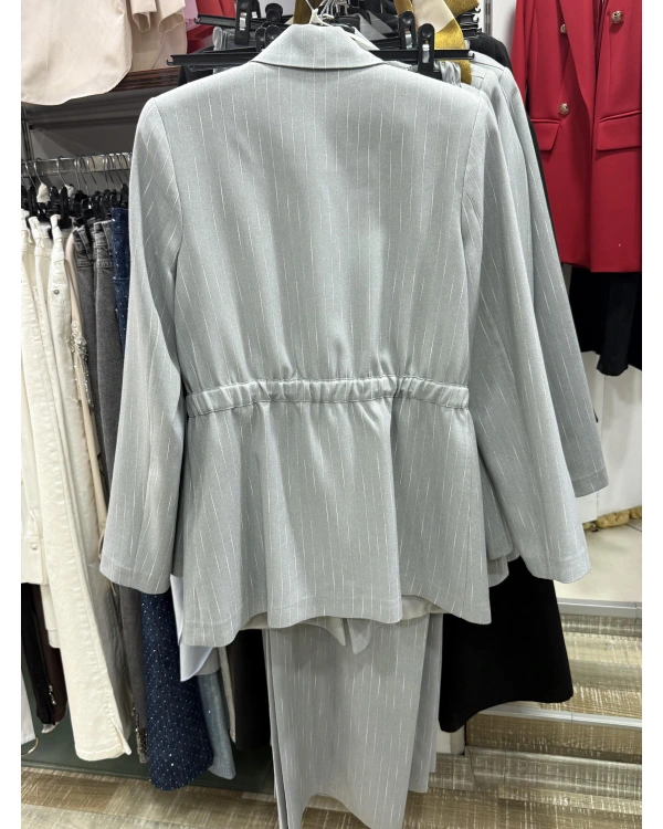 Milestone Çizgili Beli Kemerli Takım 687