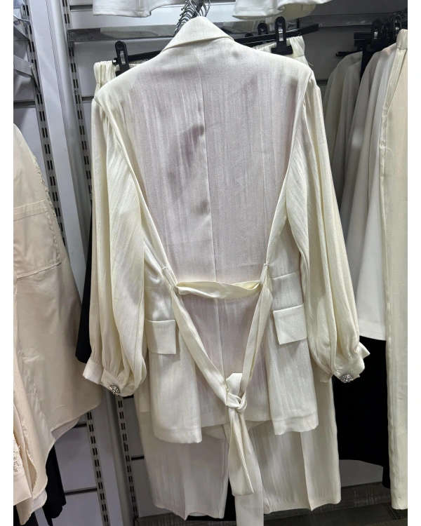 my312 Belden Bağlamalı Taş Detalı Takım