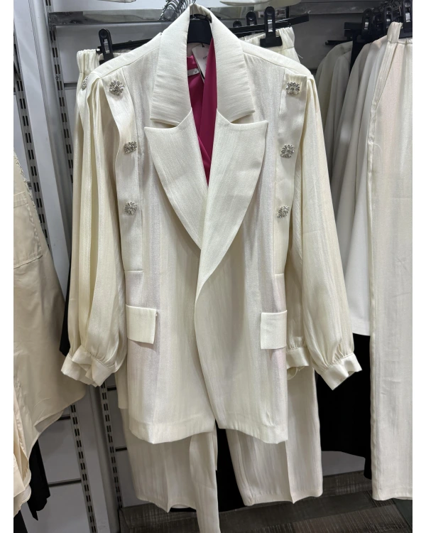 my312 Belden Bağlamalı Taş Detalı Takım