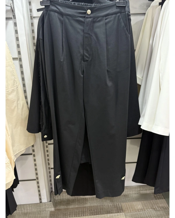 my312 Dantelli Örgü Kemerli Önü İşli İkili Takım 25S1406 - Siyah