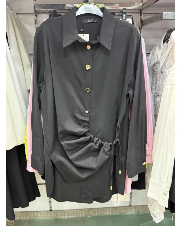 my312 Düğme Detaylı Gömlek 25S8602 Siyah