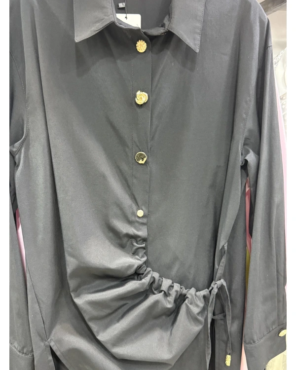 my312 Düğme Detaylı Gömlek 25S8602 Siyah