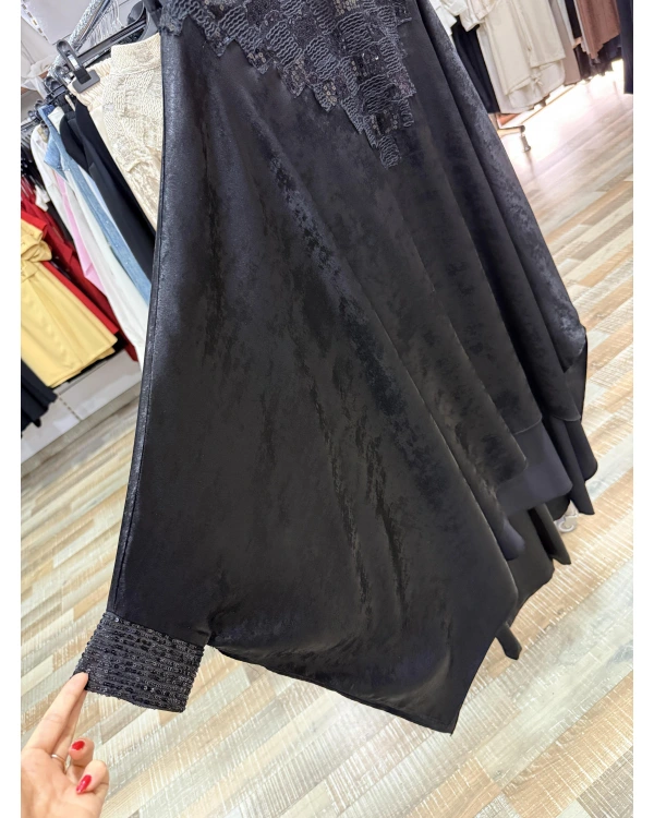 my312 Önü Payetli Pelerinli Takım 25S1402 Siyah