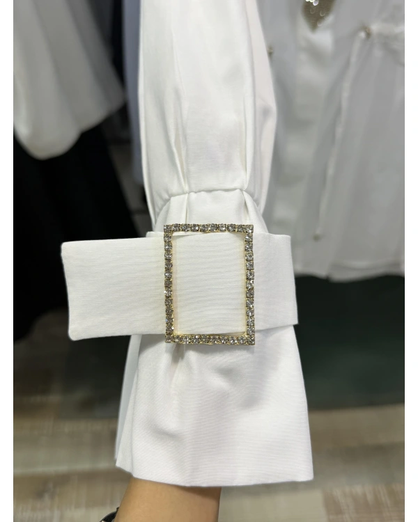 my312 Önü Taşlı Tunik 25S8600 Ekru