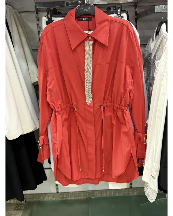 my312 Önü Taşlı Tunik 25S8600 Mercan