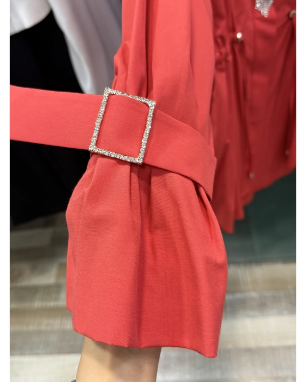 my312 Önü Taşlı Tunik 25S8600 Mercan