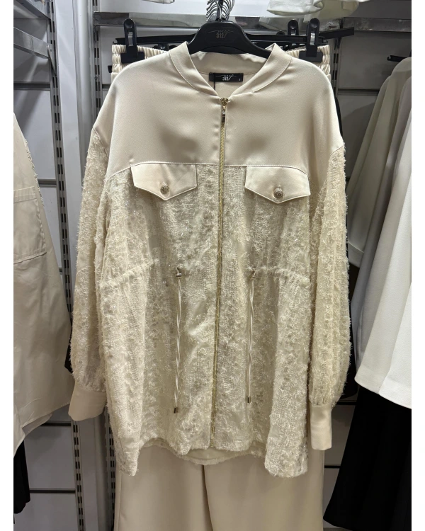 my312 Payetli Saten Takım 255S1414 Ekru