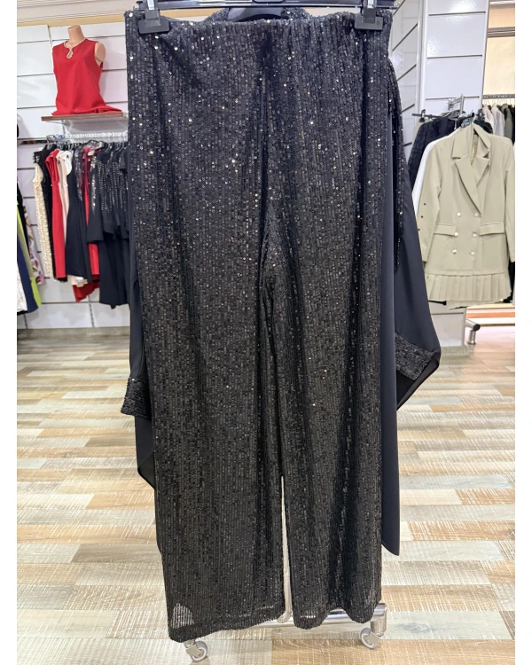 my312 Pelerinli Payetli Takım 25S1403 Siyah