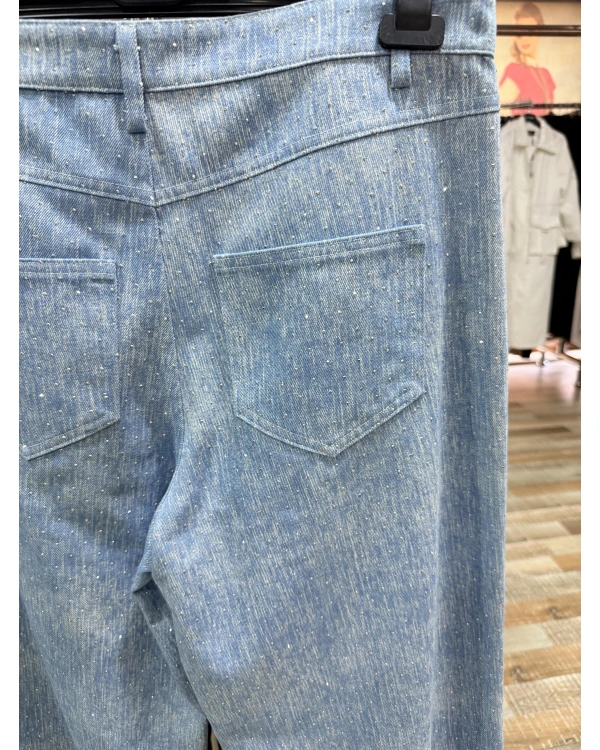 my312 Taşlı Bol Paça Jean 25S2701-Açık Mavi
