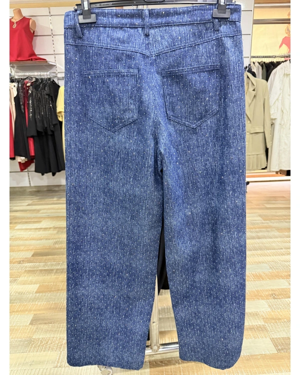 my312 Taşlı Bol Paça Jean 25S2701-İndigo