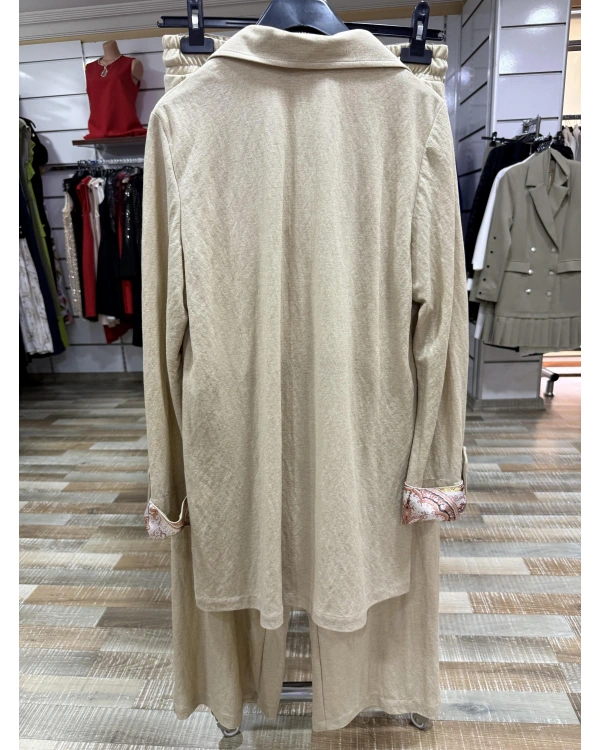 my312 Yakası Taşlı Takım 25S1400 Bej