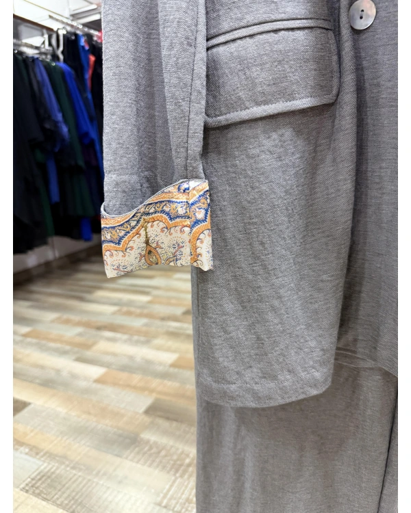 my312 Yakası Taşlı Takım 25S1400 Gri