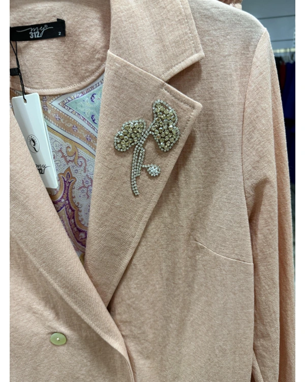 my312 Yakası Taşlı Takım 25S1400 Somon