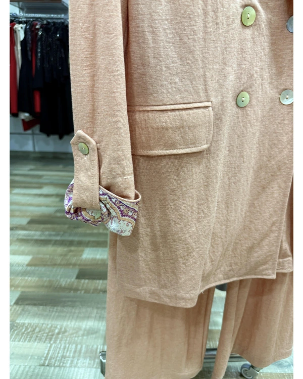 my312 Yakası Taşlı Takım 25S1400 Somon