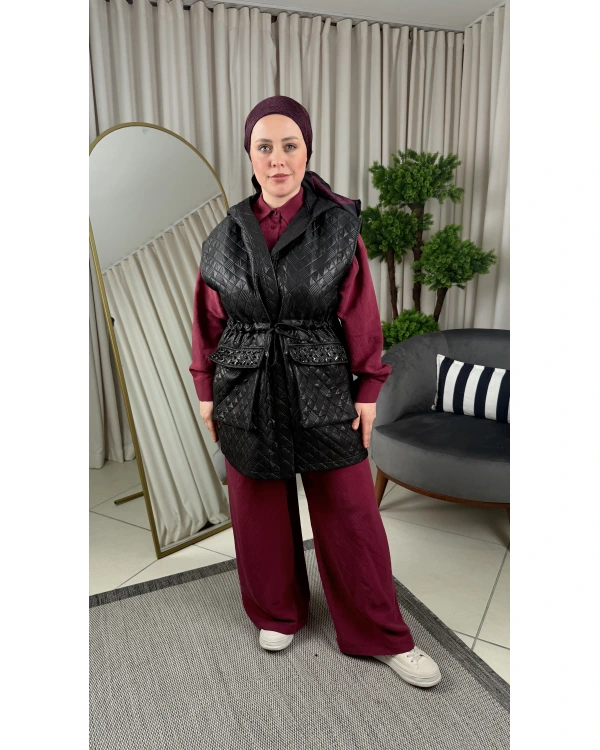 Nuss Cep Taşlı Kapitone Yelek 26K6022