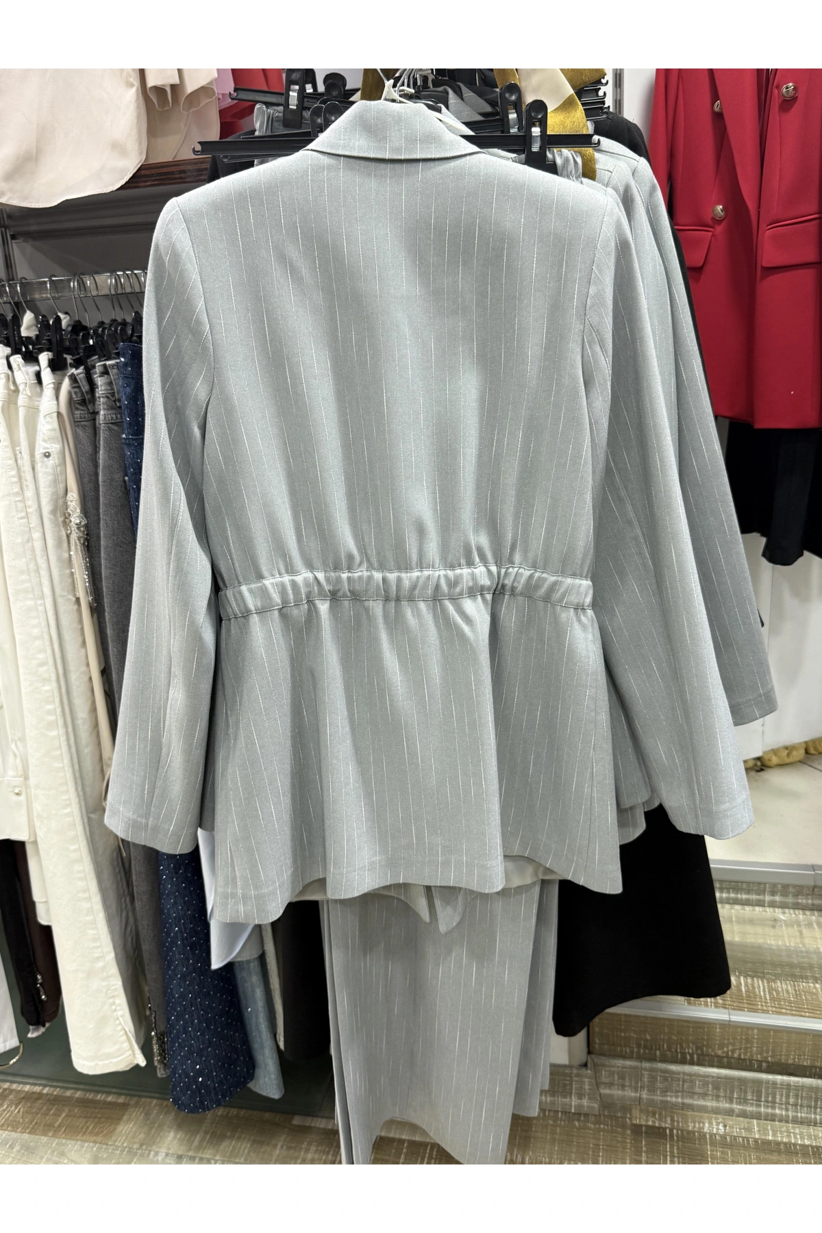 Milestone Çizgili Beli Kemerli Takım 687