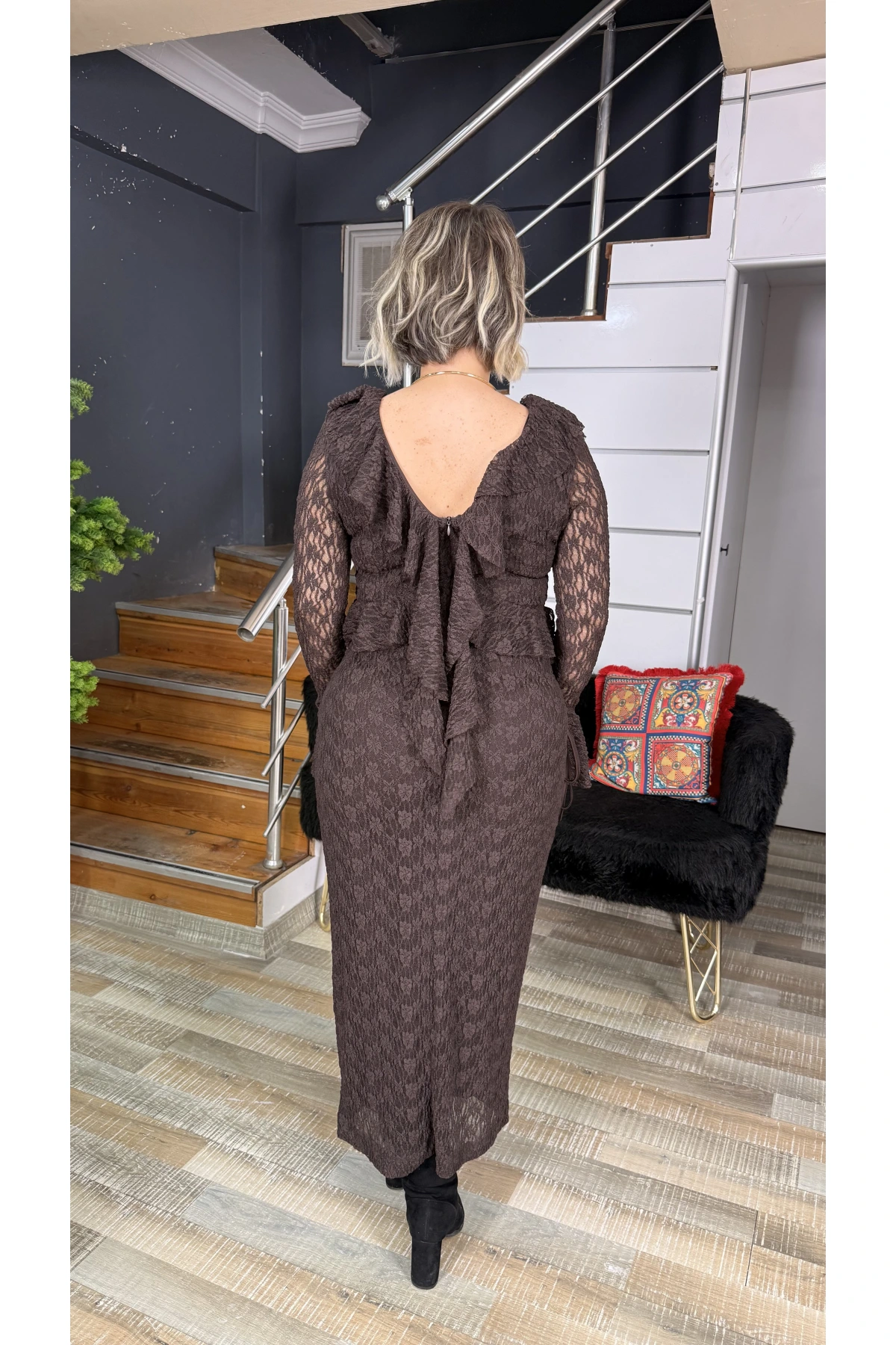 Milestone Uzun Elbise 40451