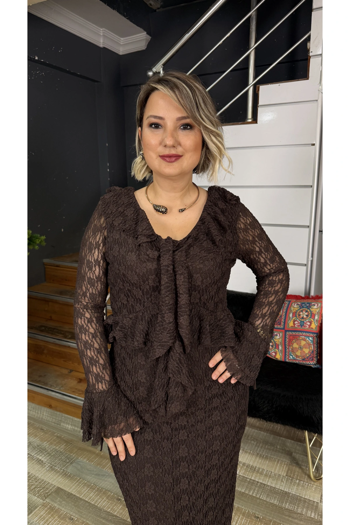 Milestone Uzun Elbise 40451