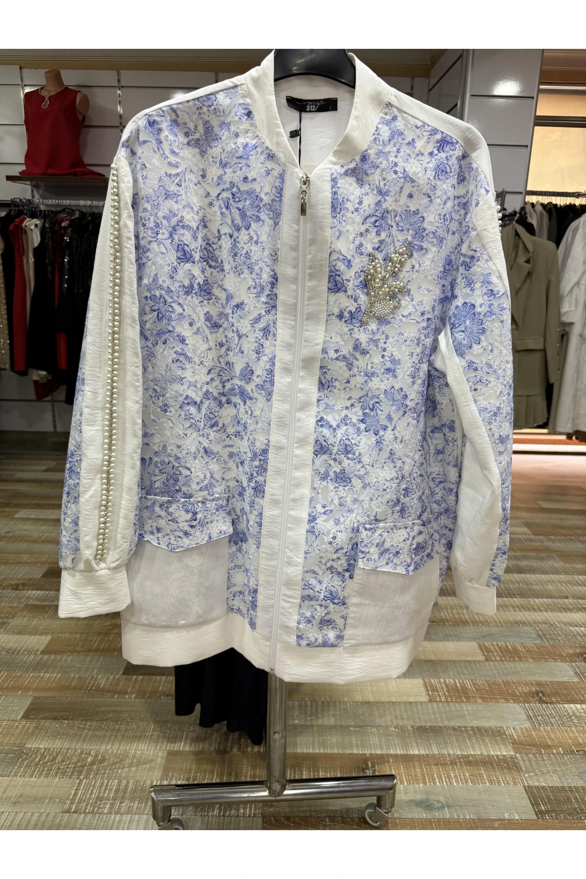 my312 7809 Kolları İncili Lazerli Kap 7809