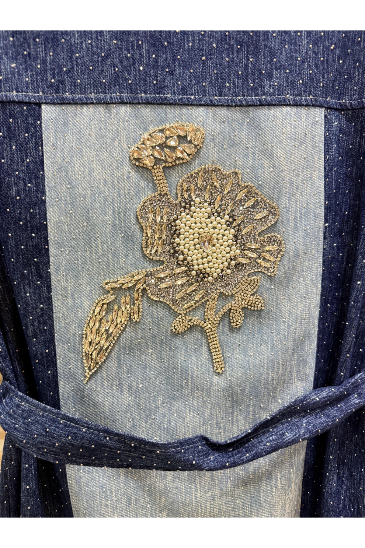 My312 Arkası Taşlı Kadın İndigo Yelek 9900