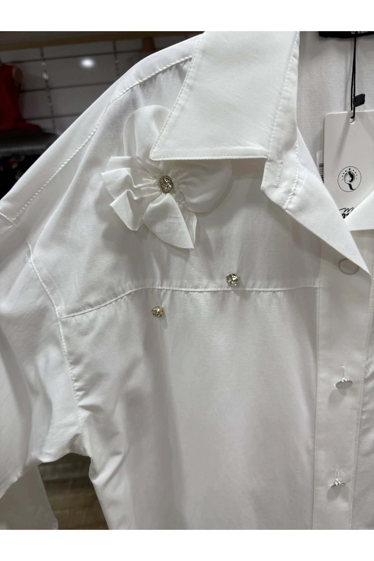 my312 Çiçek Detaylı Gömlek 25S8609-Ekru