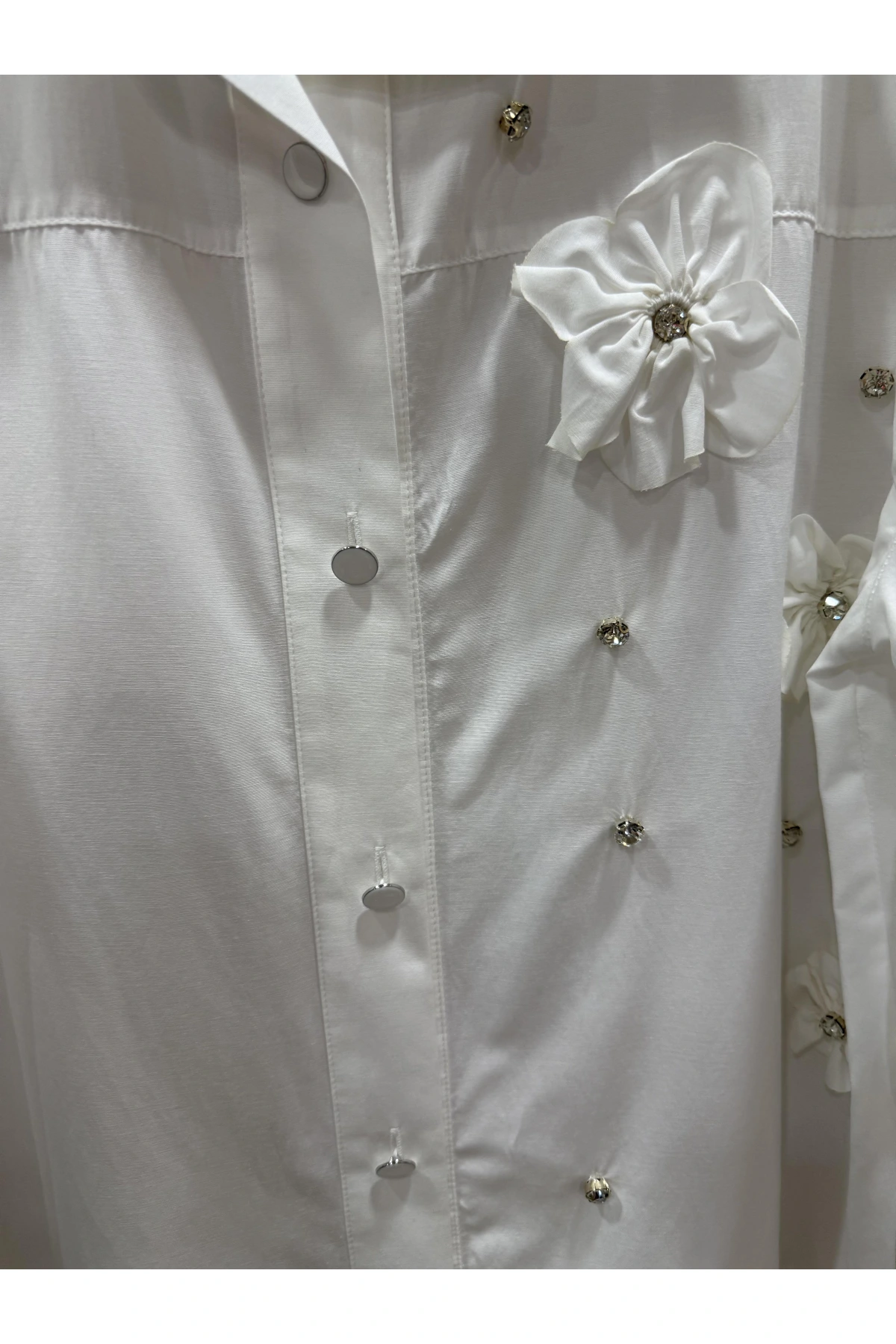 my312 Çiçek Detaylı Gömlek 25S8609-Ekru