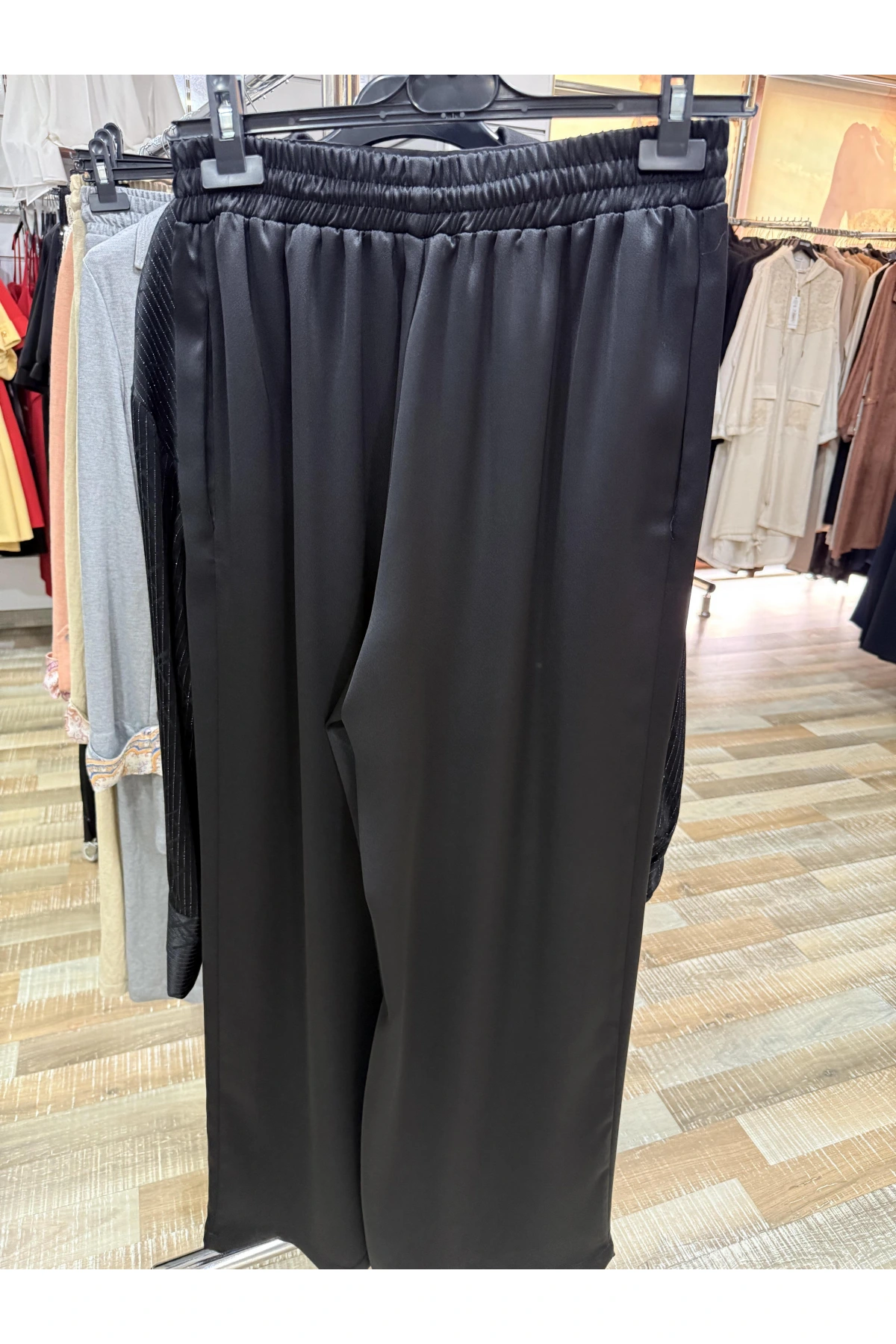 my312 Çizgili Saten Takım 25S1446-Siyah